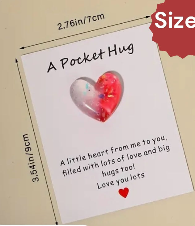 Pocket Hug, Heart pocket hug, open when, college care package add on, inspirational gift, small token of love,