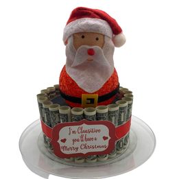 Christmas Santa Money Cake one tier or two tier, Christmas money gift, money card, Santa gift