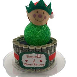 Elf Money Cake for Christmas Money Gift, single layer or double layer, Money card, Christmas gift