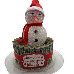 Snowman money cake, Christmas money cake, money gift, single layer or double layer, Christmas gift