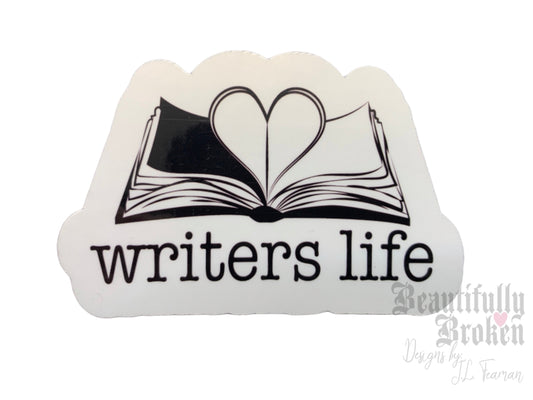 Writers life- love of books vinyl sticker - perfect for any writer/author