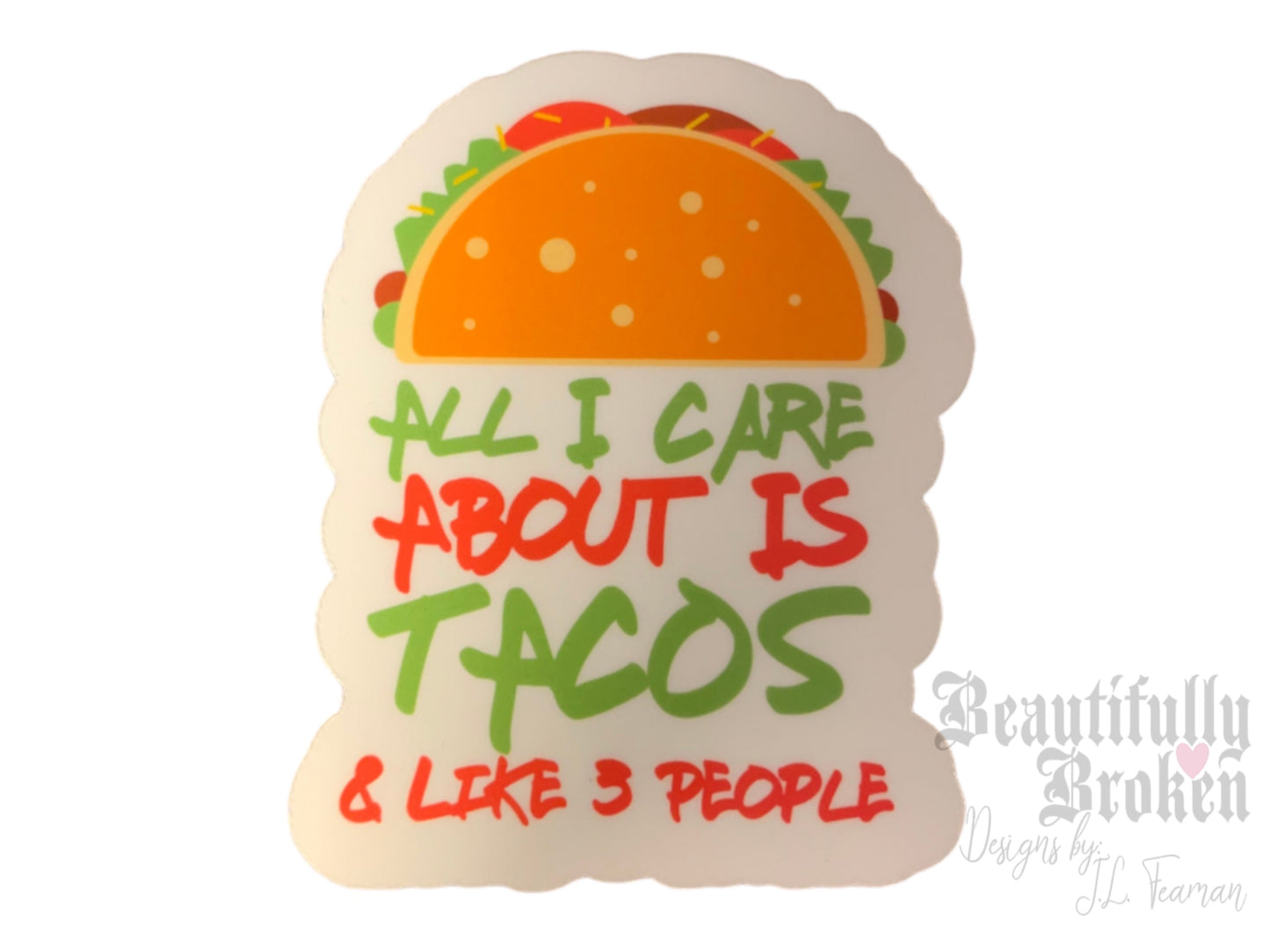 Taco themed funny vinyl stickers- 7 to choose from or get the whole set