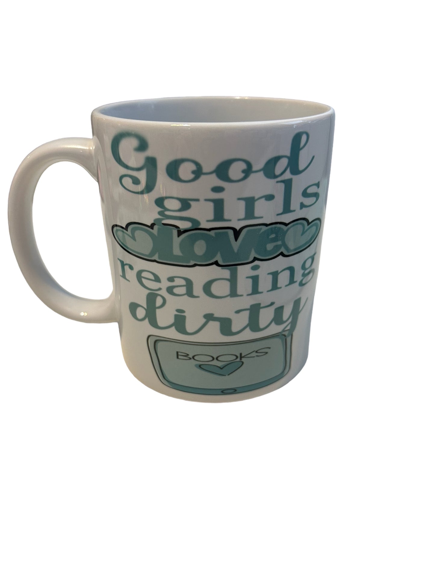 Good girls love reading dirty books care package, book box, with personalized book choice, mug, bookmark, sticker. Romance reader, smut, blind date with a book