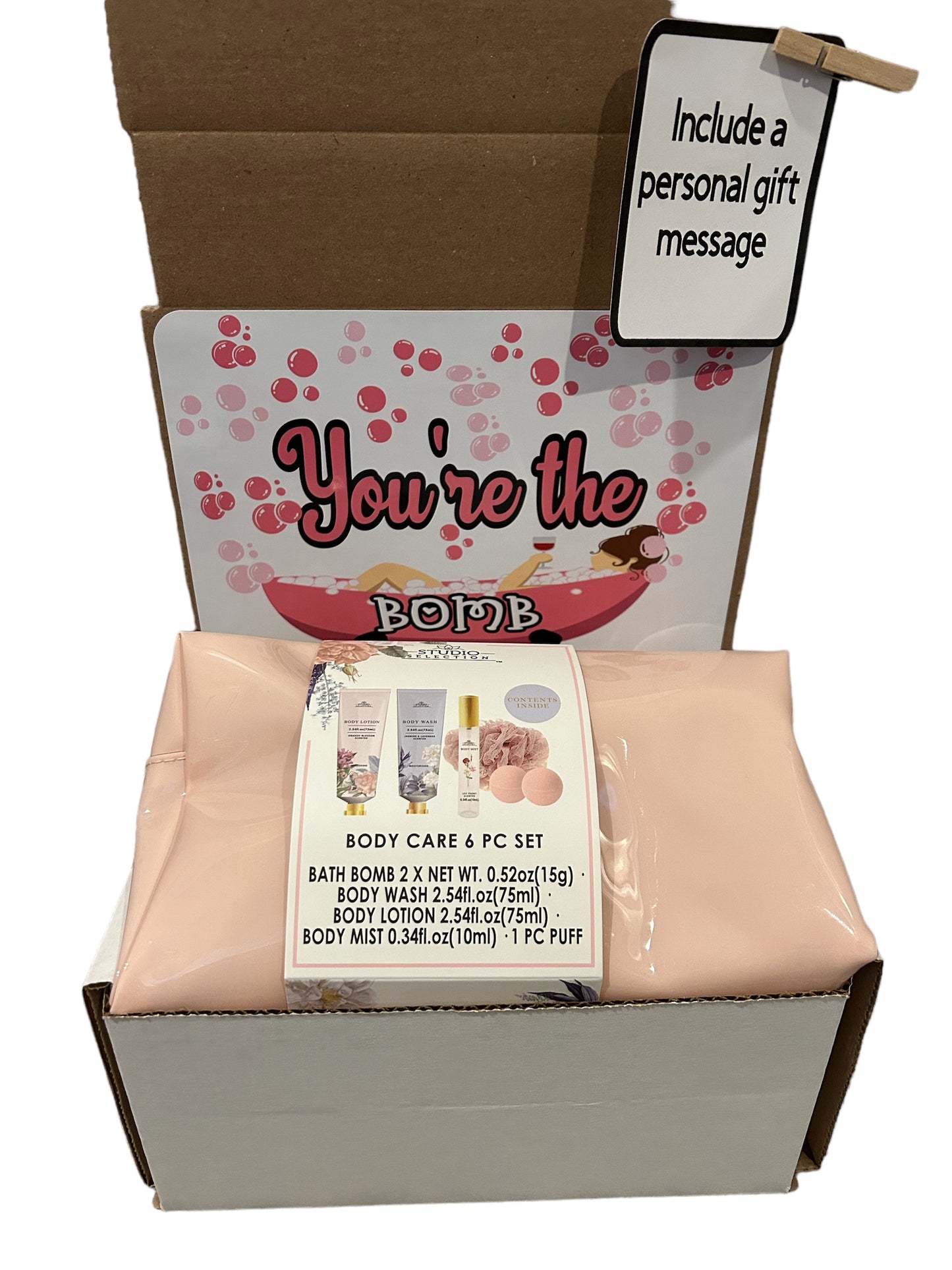 You’re the bomb, bath bomb themed gift set, care package, relaxing self care gift box set, cosmetic bag, gift for her, college care package