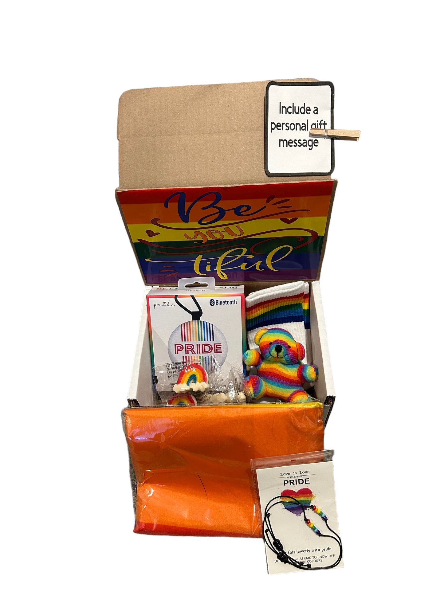 Pride gift set care package, Be “you” tiful, LQBTQ+ gift, rainbow flag