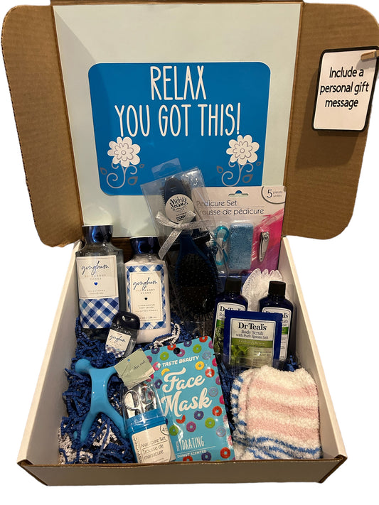 Relax you got this, motivational care package gift set, bath and body, skin care, relaxation, gift for her, college care package