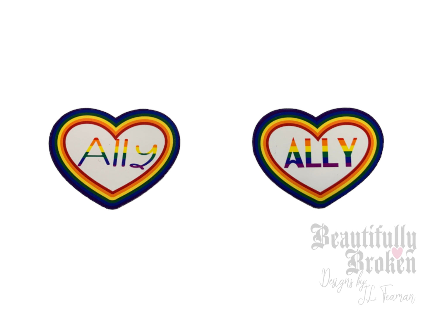 Ally Pride Heart vinyl sticker - 2 styles to choose from