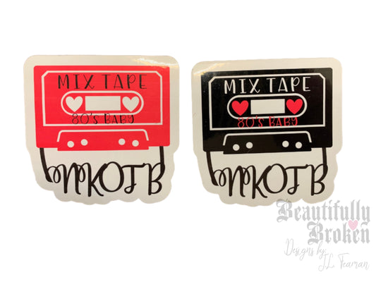 New Kids inspired  80s baby retro cassette tape vinyl sticker. Perfect for any true NKOTB fan!