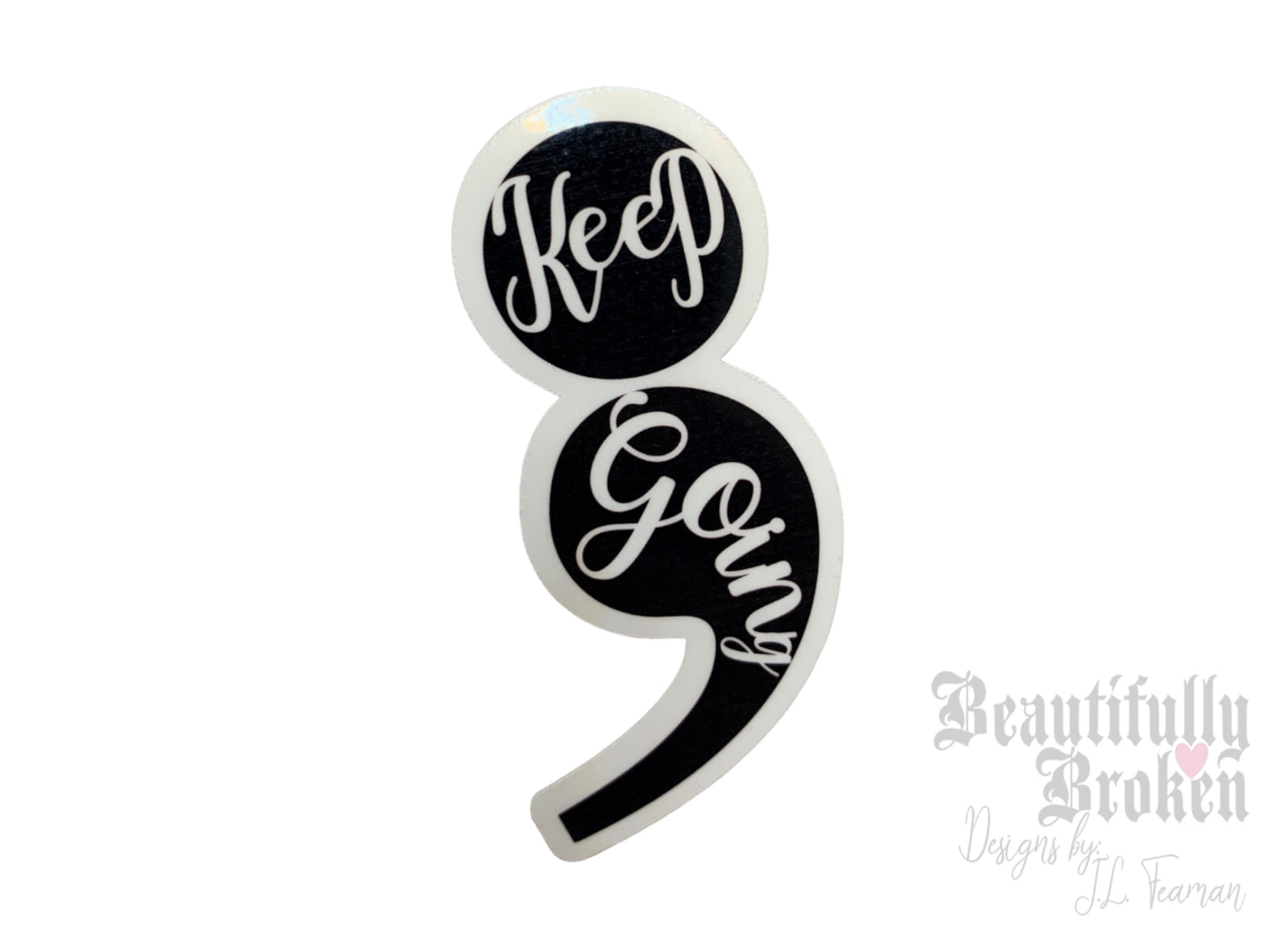 Suicide Awareness Survivor Vinyl Sticker - Keep Going Semicolon