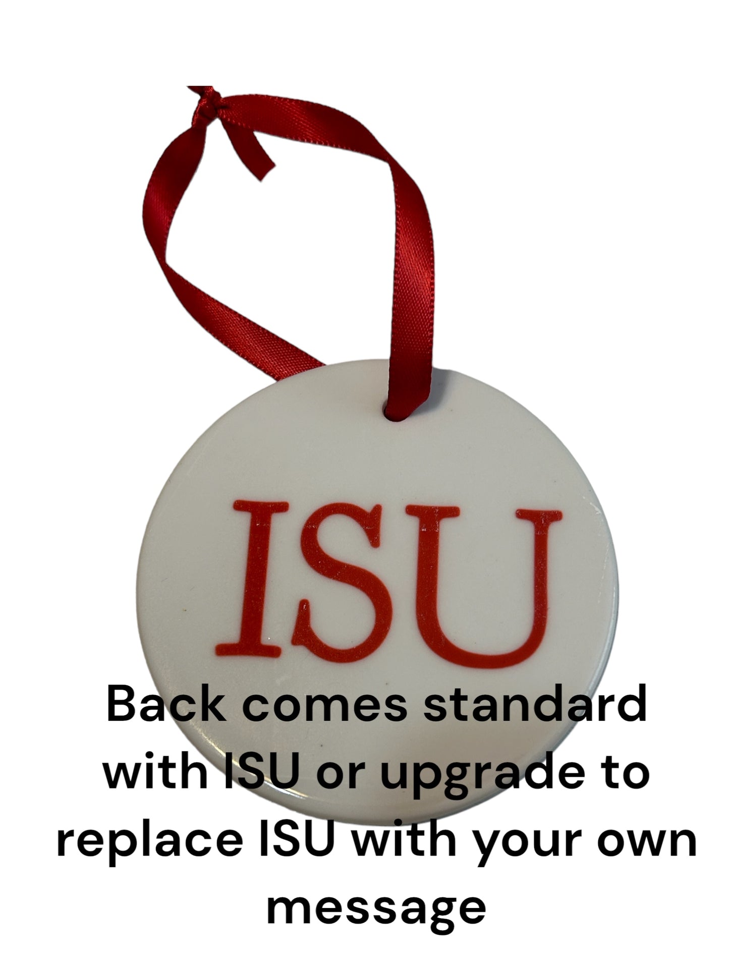 Personalized Illinois State University Christmas ornament, ISU redbird, with graduation year