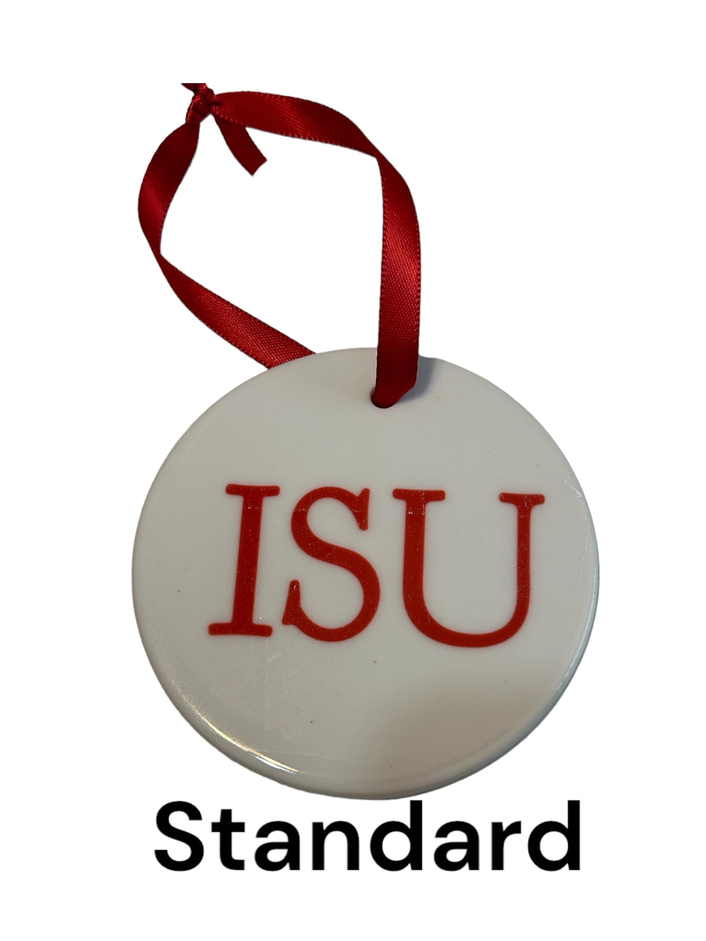 Personalized Illinois State University Christmas ornament, ISU redbird, with graduation year