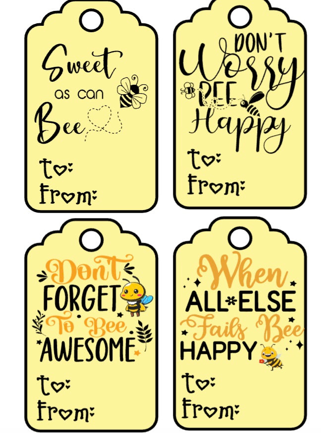 Bumblebee themed gift set, bee college care package, motivational final exam gift set, 4 gift tag messages to choose from, bee socks, bee charm, bee keychain