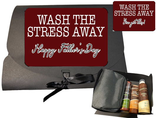 Father’s Day, motivational, college care package, gift for him, shave gift set, bath and body gift set for men, wash that stress away