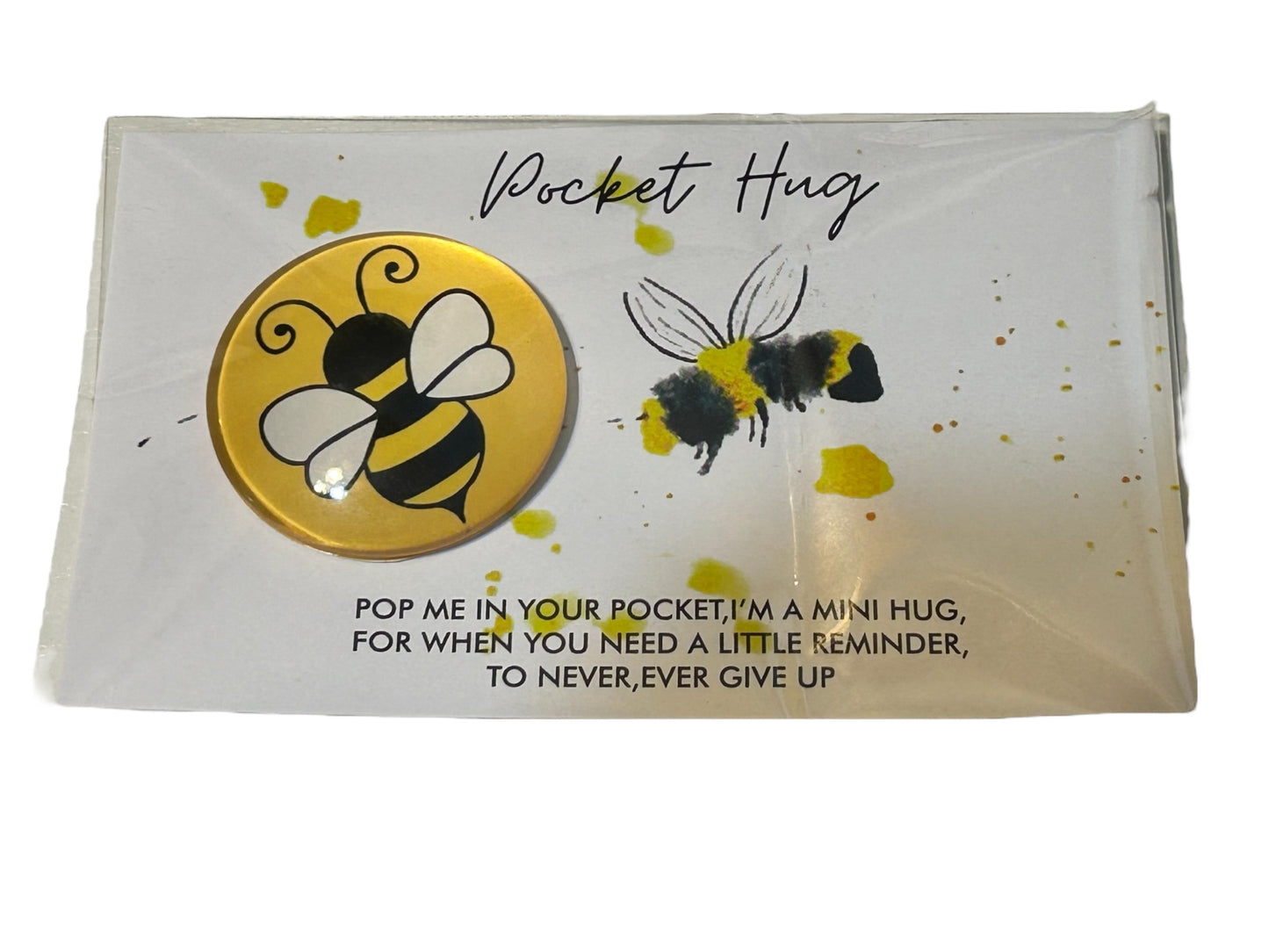 Bumblebee themed gift set, bee college care package, motivational final exam gift set, 4 gift tag messages to choose from, bee socks, bee charm, bee keychain