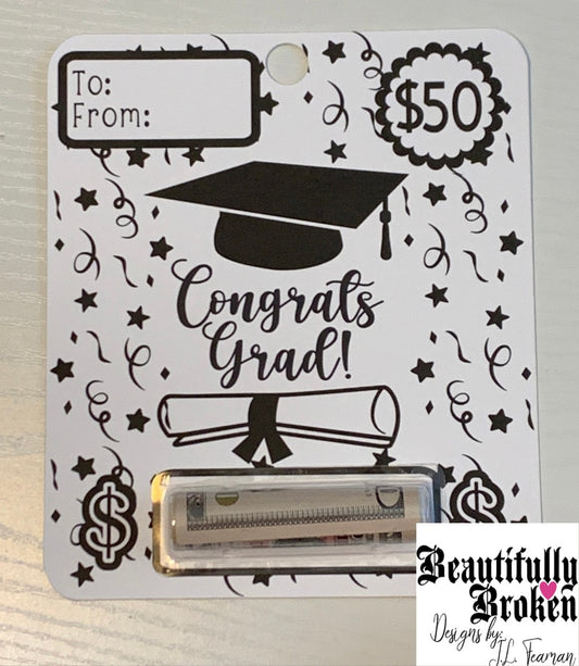 Graduation money card - fun/creative money holder graduation gift. Money not included. Available in 20, 50, 100, blank