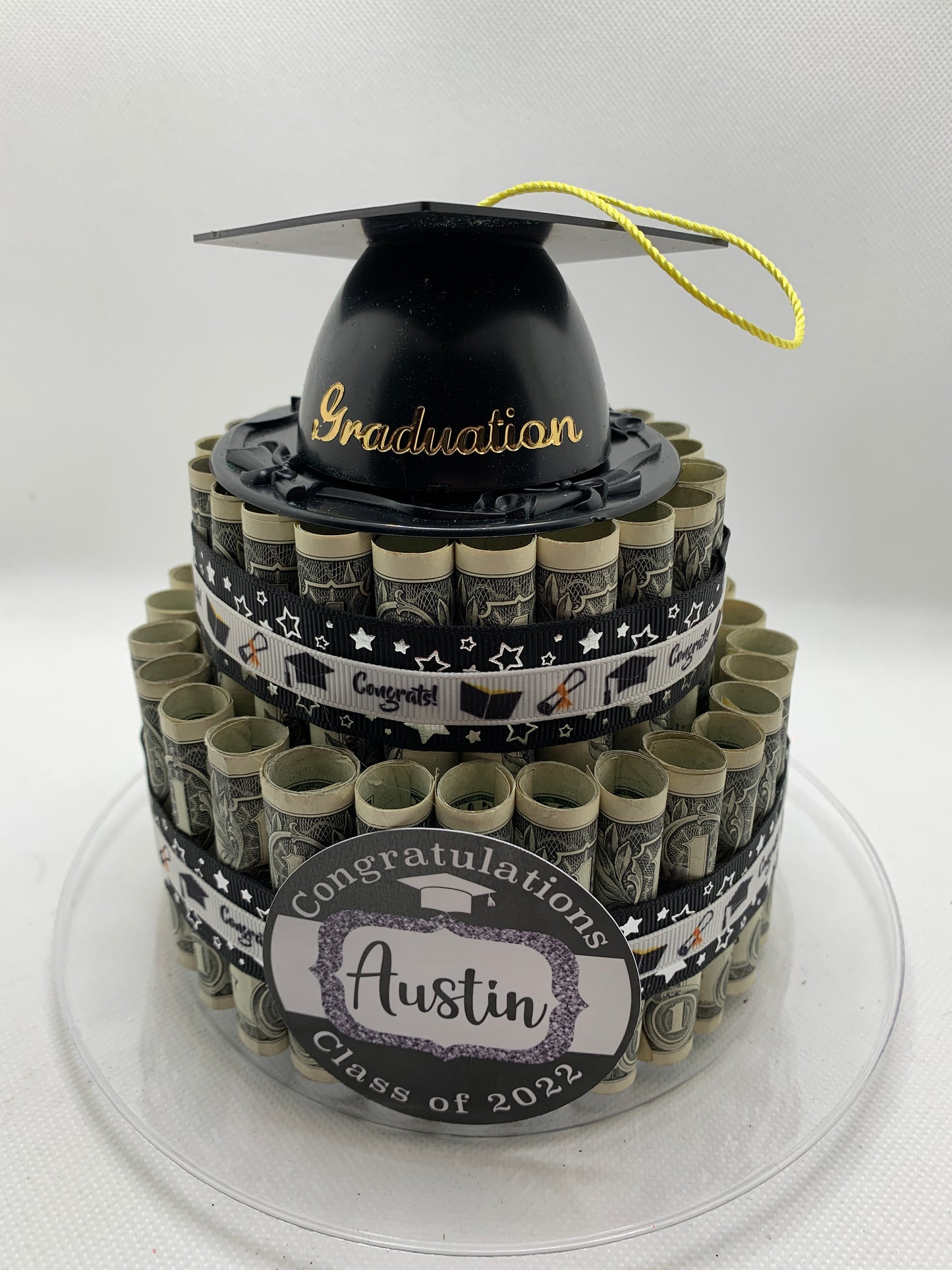 Class of 2024/2025 personalized 2 tier money cake - several color options available