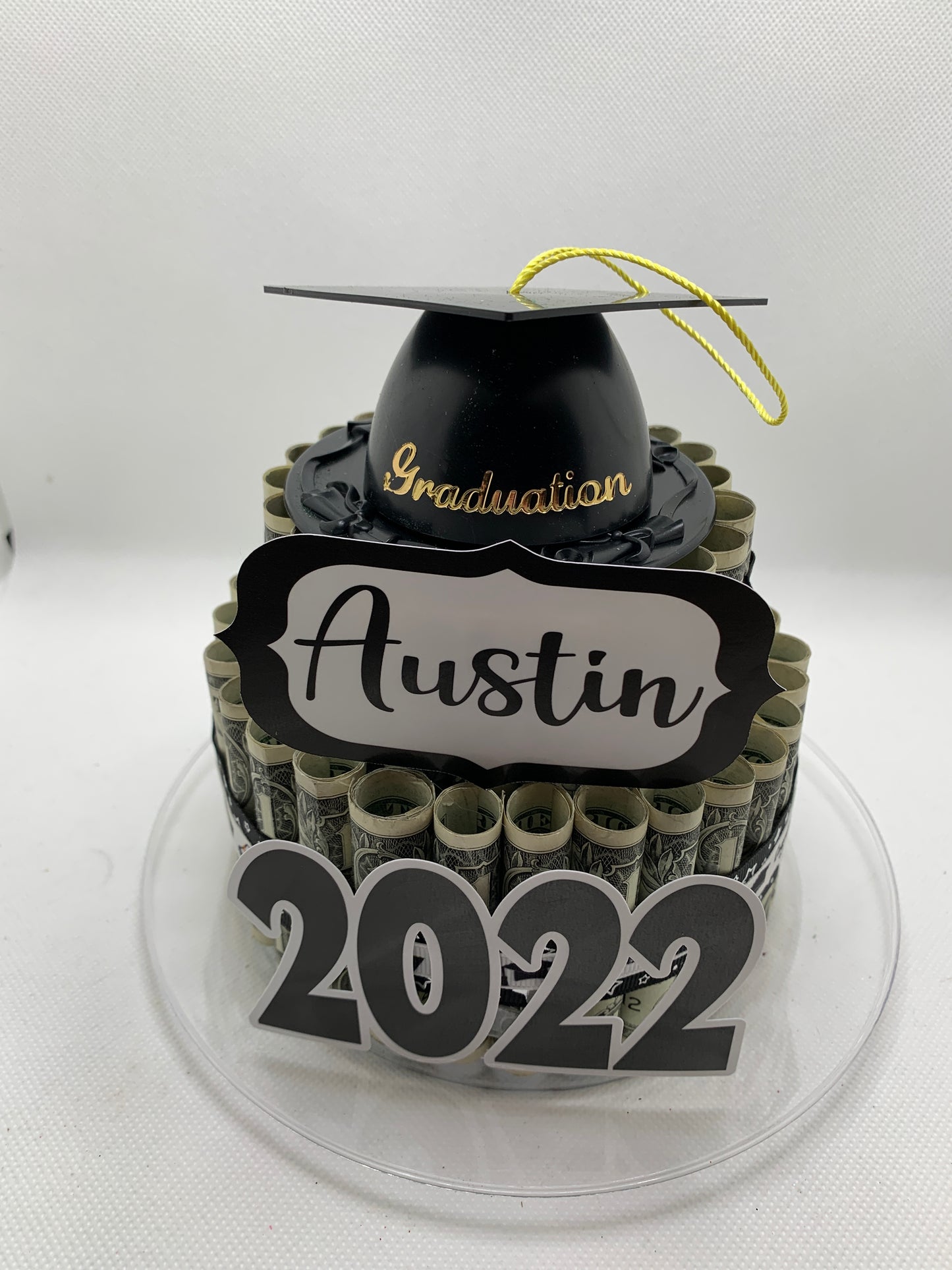 Class of 2024/2025 personalized 2 tier money cake - several color options available