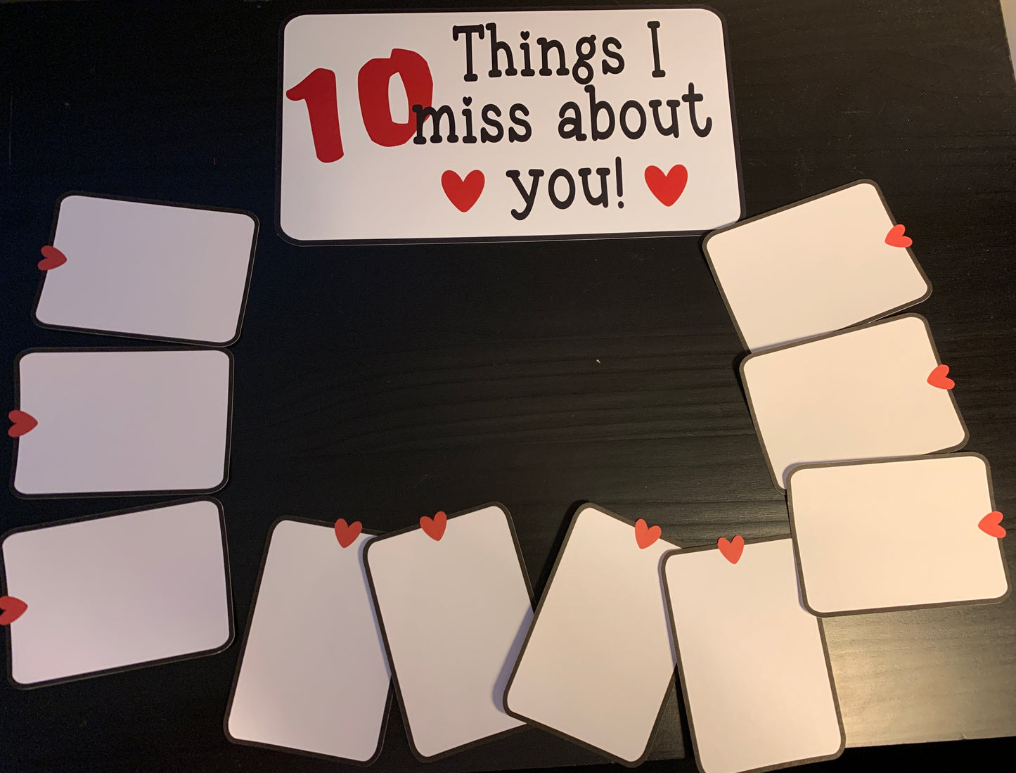 10 things I miss about you themed care package box decor/stickers/labels - write your own messages- perfect for college student or loved one