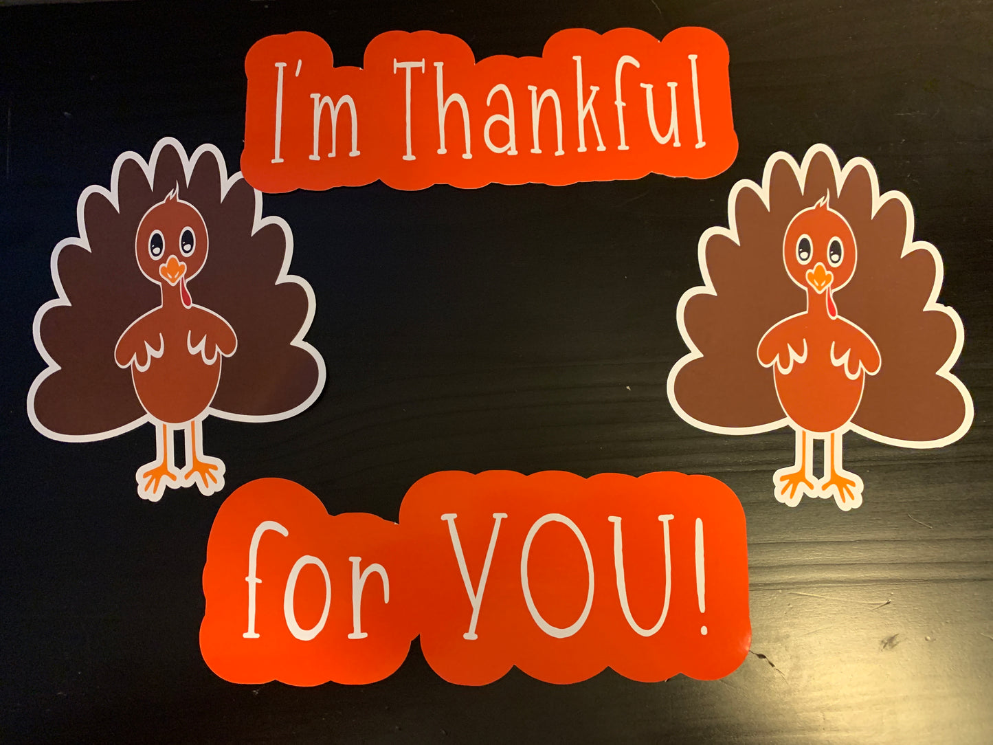 Thanksgiving-themed care package box decor/stickers/labels - thankful for you -Turkey themed college care package