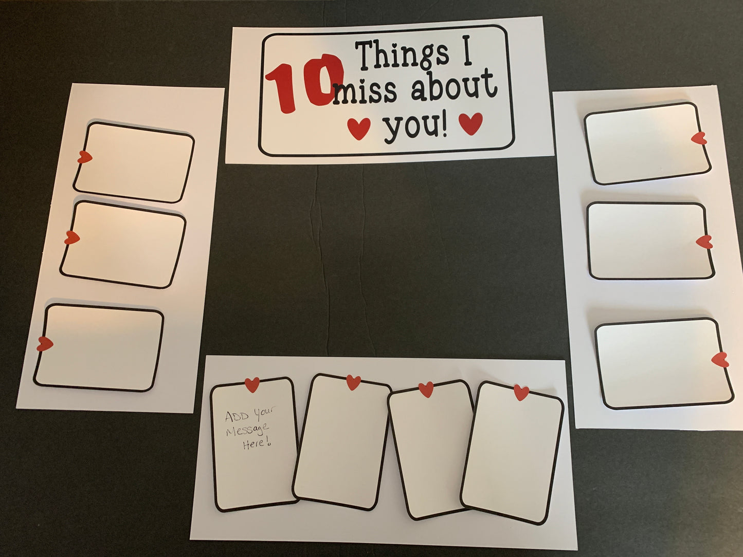 10 things I miss about you themed care package box decor/stickers/labels - write your own messages- perfect for college student or loved one