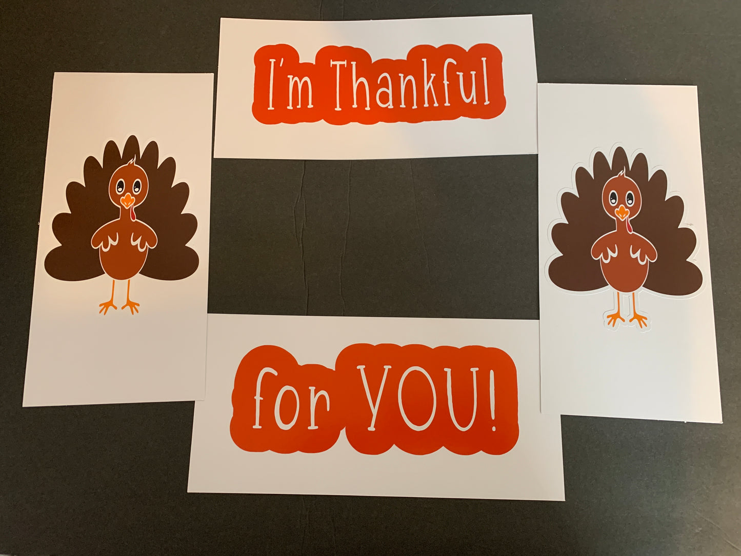 Thanksgiving-themed care package box decor/stickers/labels - thankful for you -Turkey themed college care package