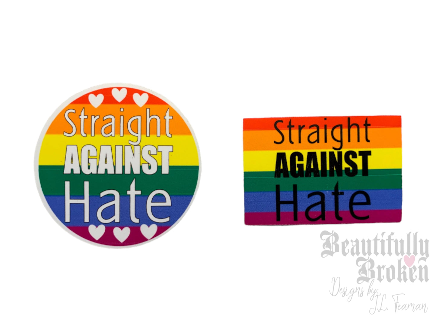 Straight Against Hate - Pride vinyl sticker- 2 options to select from