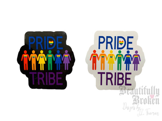 Pride Tribe rainbow vinyl sticker - 2 options to choose from