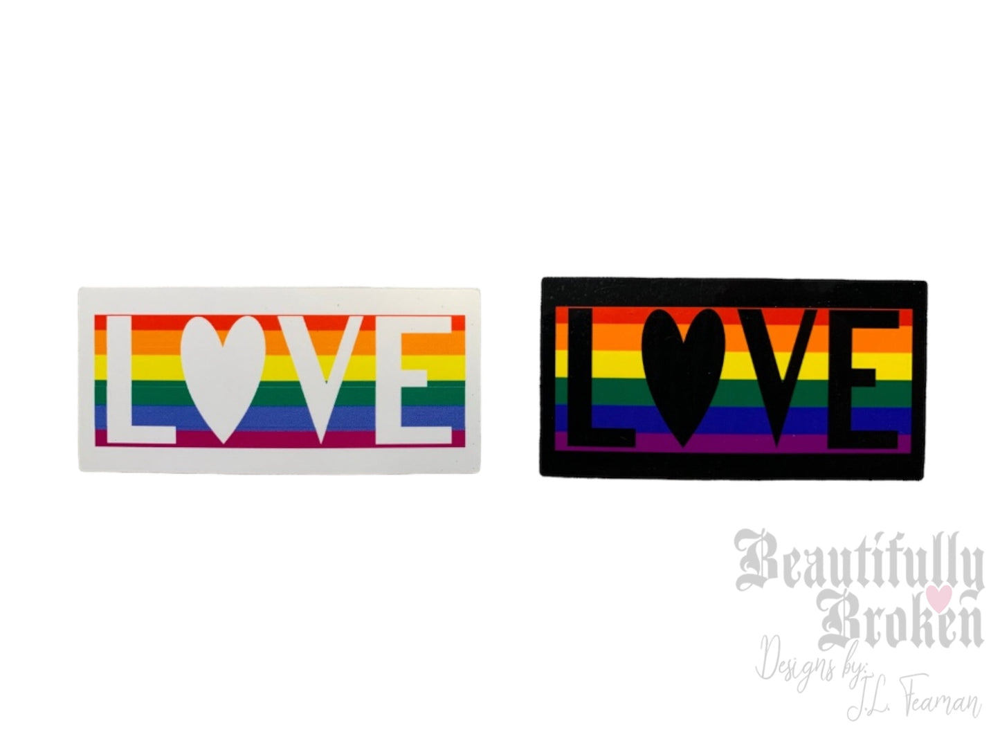 Pride Love rainbow vinyl sticker - 2 styles to choose from