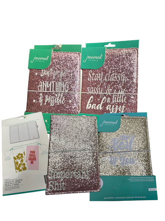 Heidi Swapp Journal Kit with fun and motivational message added! Pink or Gold Glitter 3 piece set