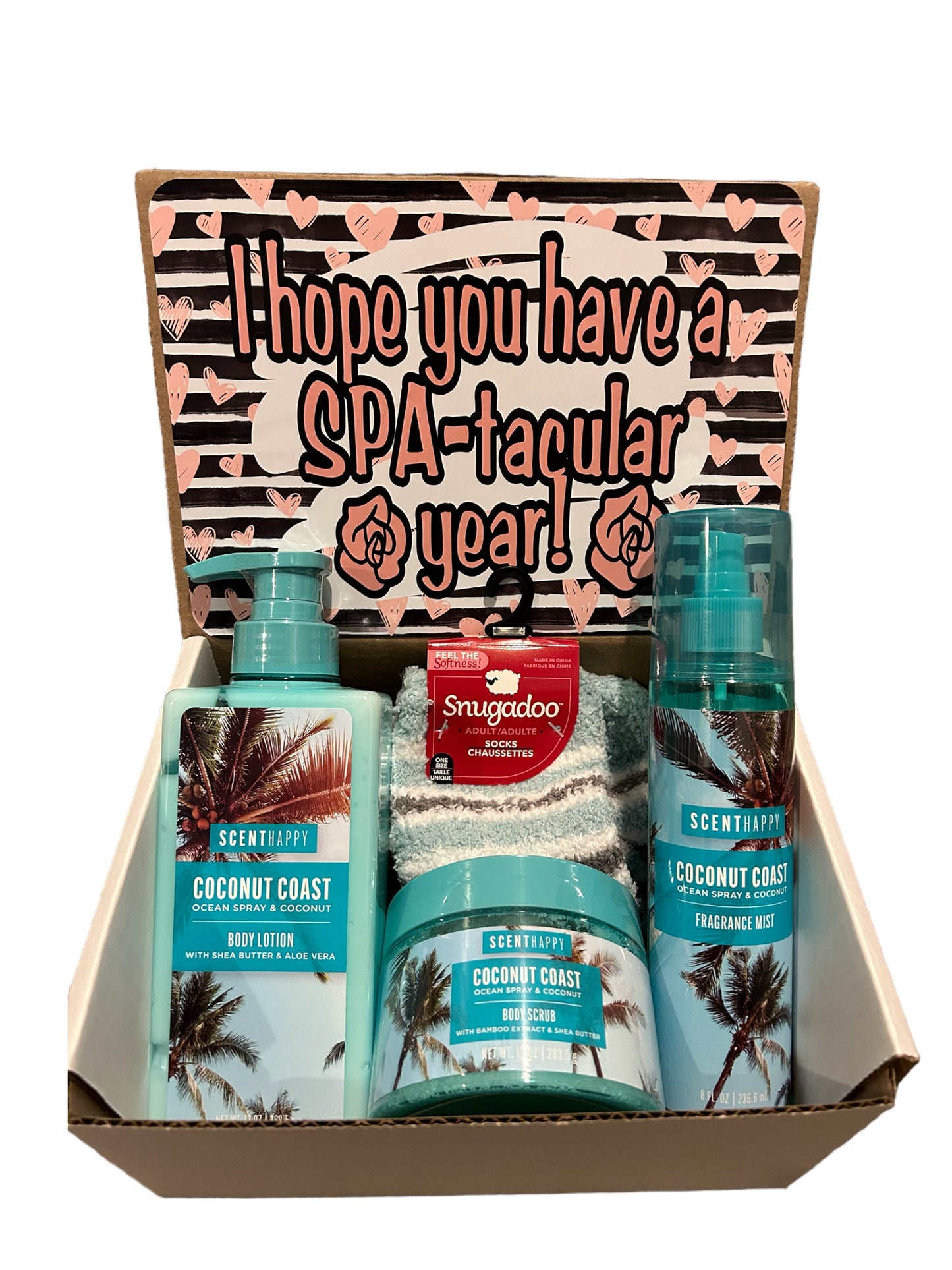 Spa, Relaxing, Box Gift set - I you have a SPA-tacular year! College care package, teacher appreciation, birthday gift, bath and body gift set