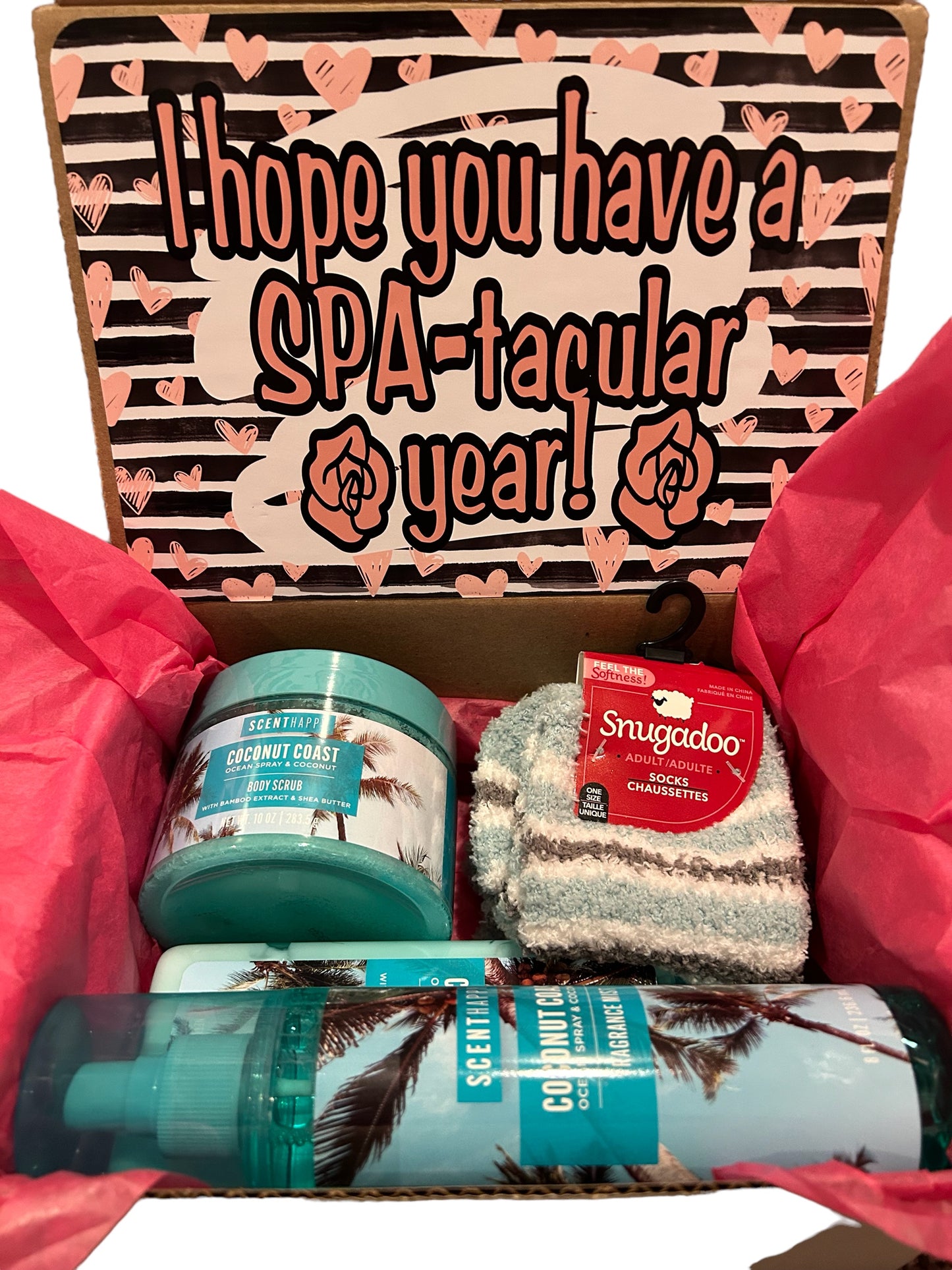 Spa, Relaxing, Box Gift set - I you have a SPA-tacular year! College care package, teacher appreciation, birthday gift, bath and body gift set