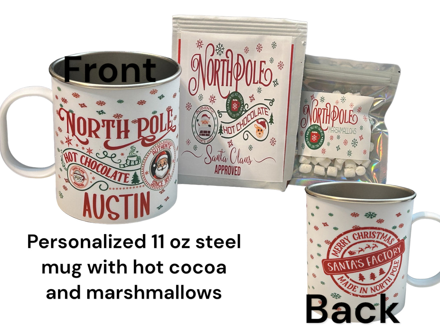 Personalized Christmas Eve Kit. Several Options-Milk & Cookies, Hot Cocoa Mug Set, Reindeer Food/Dust, Activities, Book, Stuffed Moose, toys, Christmas Eve box for kids, make your own