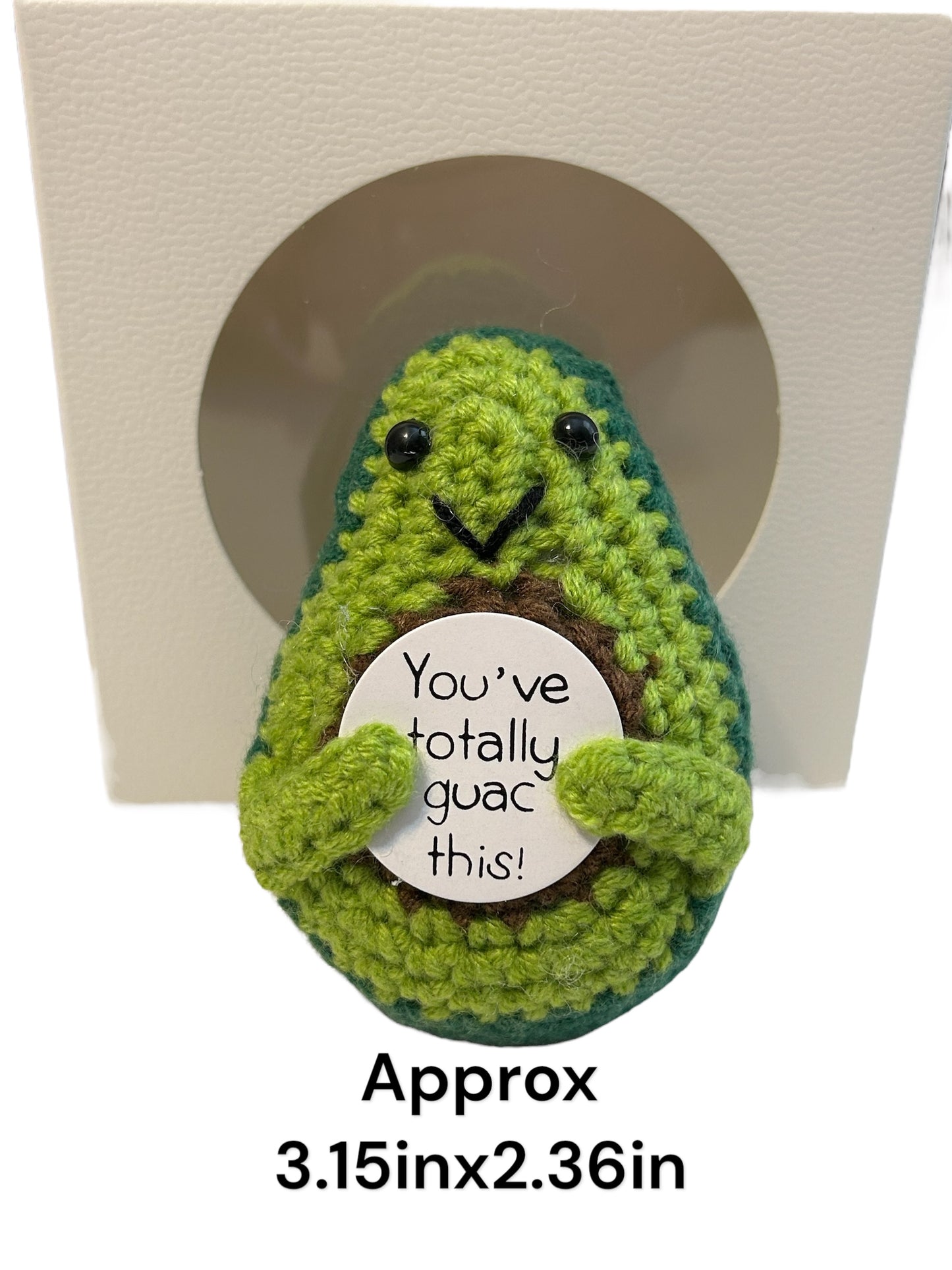 Positive Avocado, you guac this, crochet cute decor, gift box, college care package, final exam survival, motivational gift