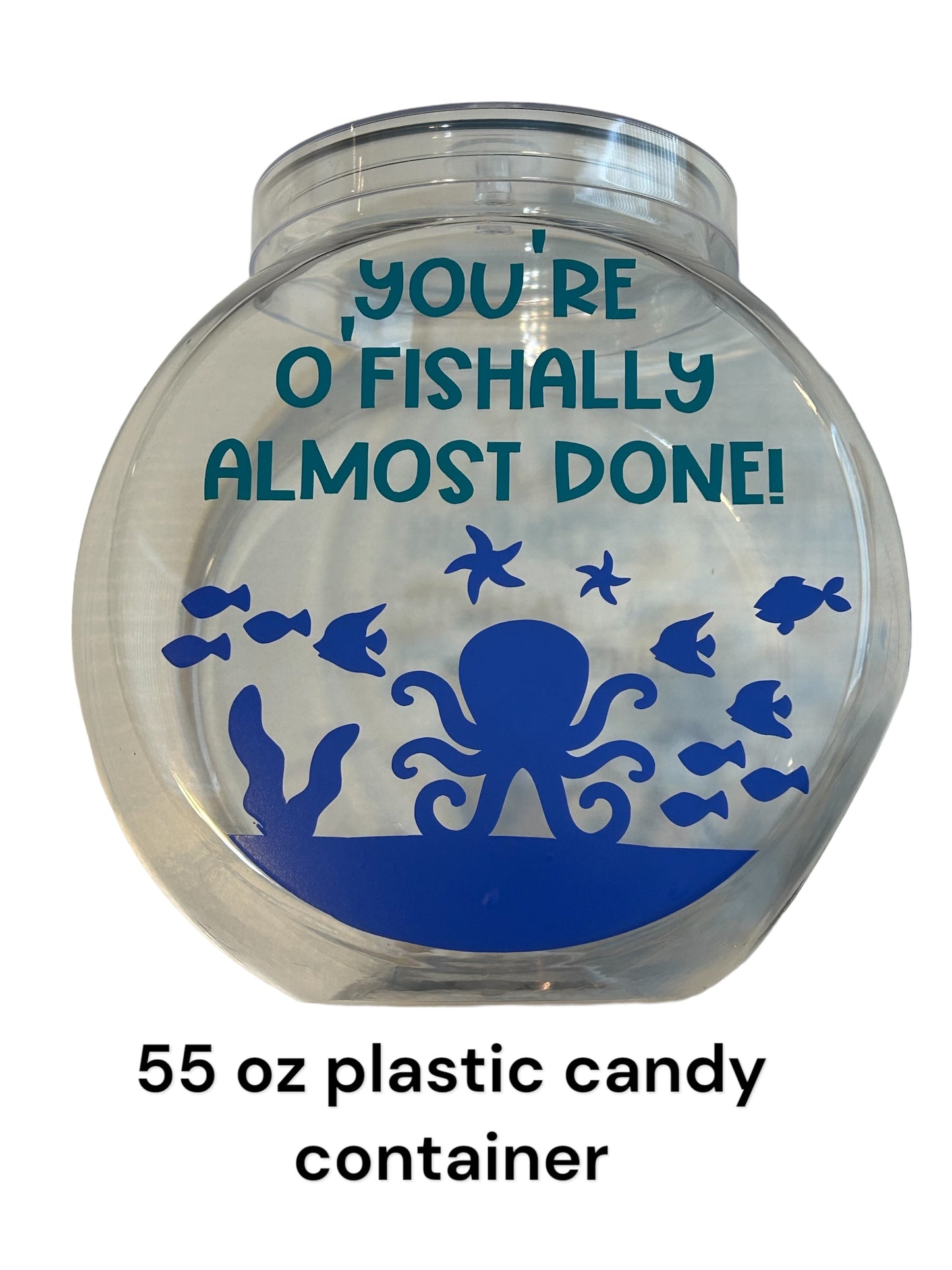 Final Exam Kit, College Care Package, You're O'fishally almost done, Fish themed care package, Fish themed candy jar, Fish themed gift set