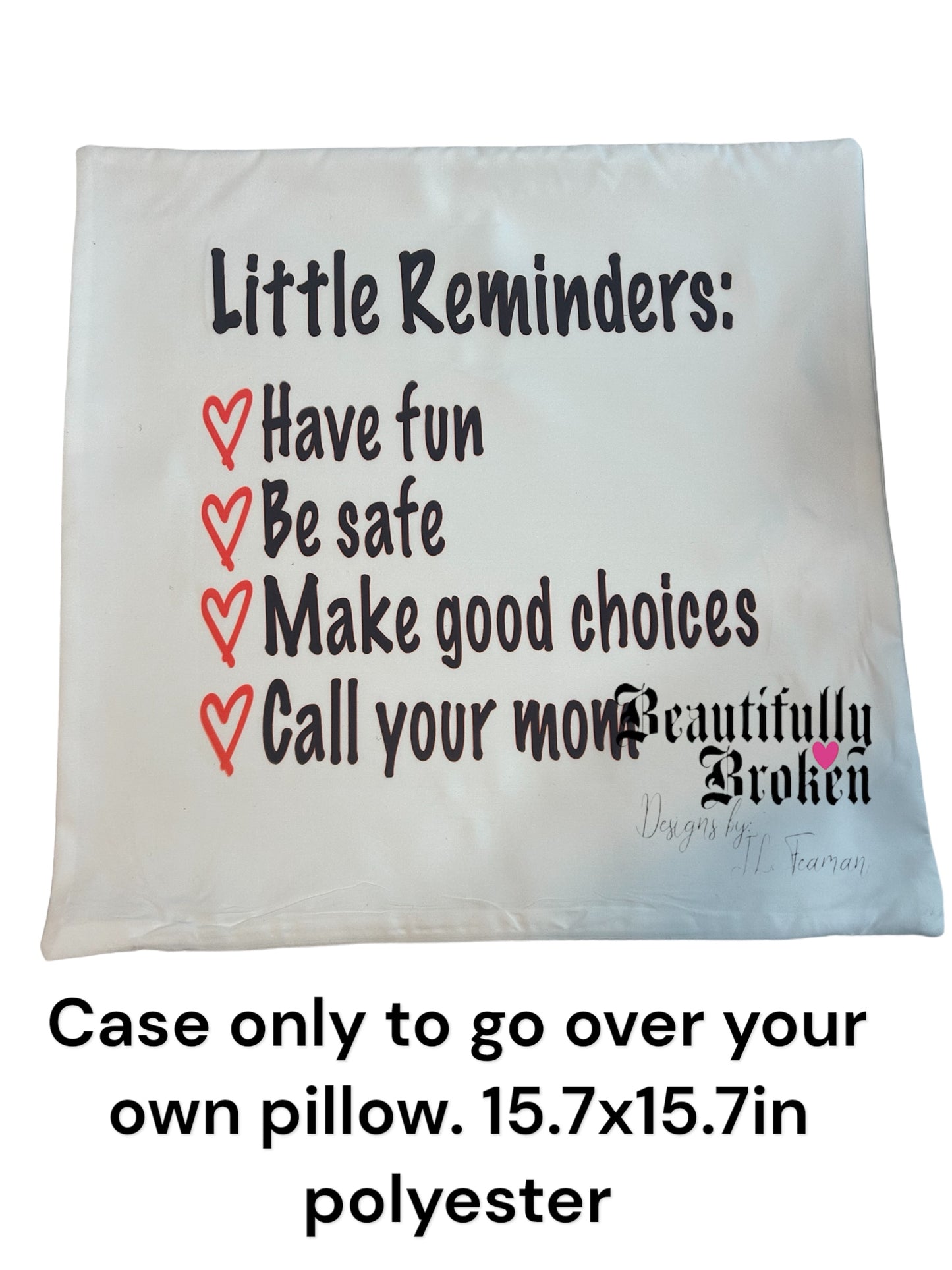 College Dorm Room Pillow from mom, Little reminders pillow for college teens, Call mom pillow, dorm decor pillow, be safe pillow case