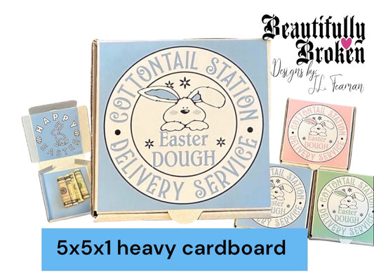 Easter money mini pizza box, Easter Dough, Cottontail Station Delivery, fun/creative money holder Easter gift. Money not included.