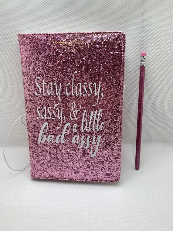 Heidi Swapp Journal Kit with fun and motivational message added! Pink or Gold Glitter 3 piece set