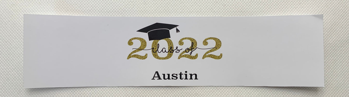 Personalized graduation party water bottle labels - class of 2023/2024 - two colors to choose from