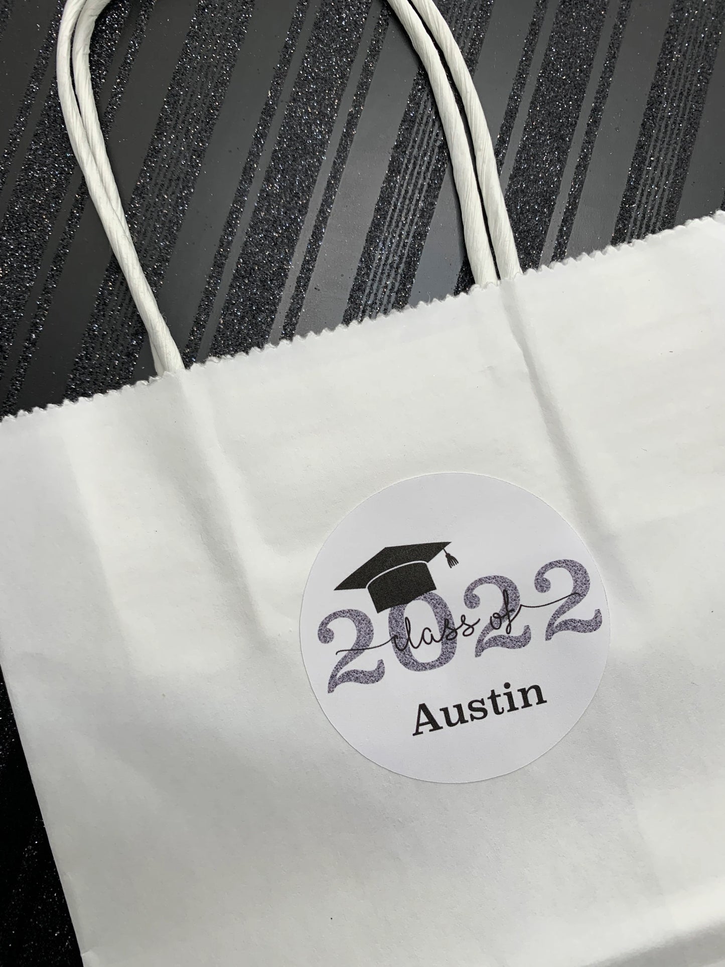 Graduation class of  2023/2024 personalized stickers for envelopes, candy, bags. 4 sizes and 2 colors to choose from