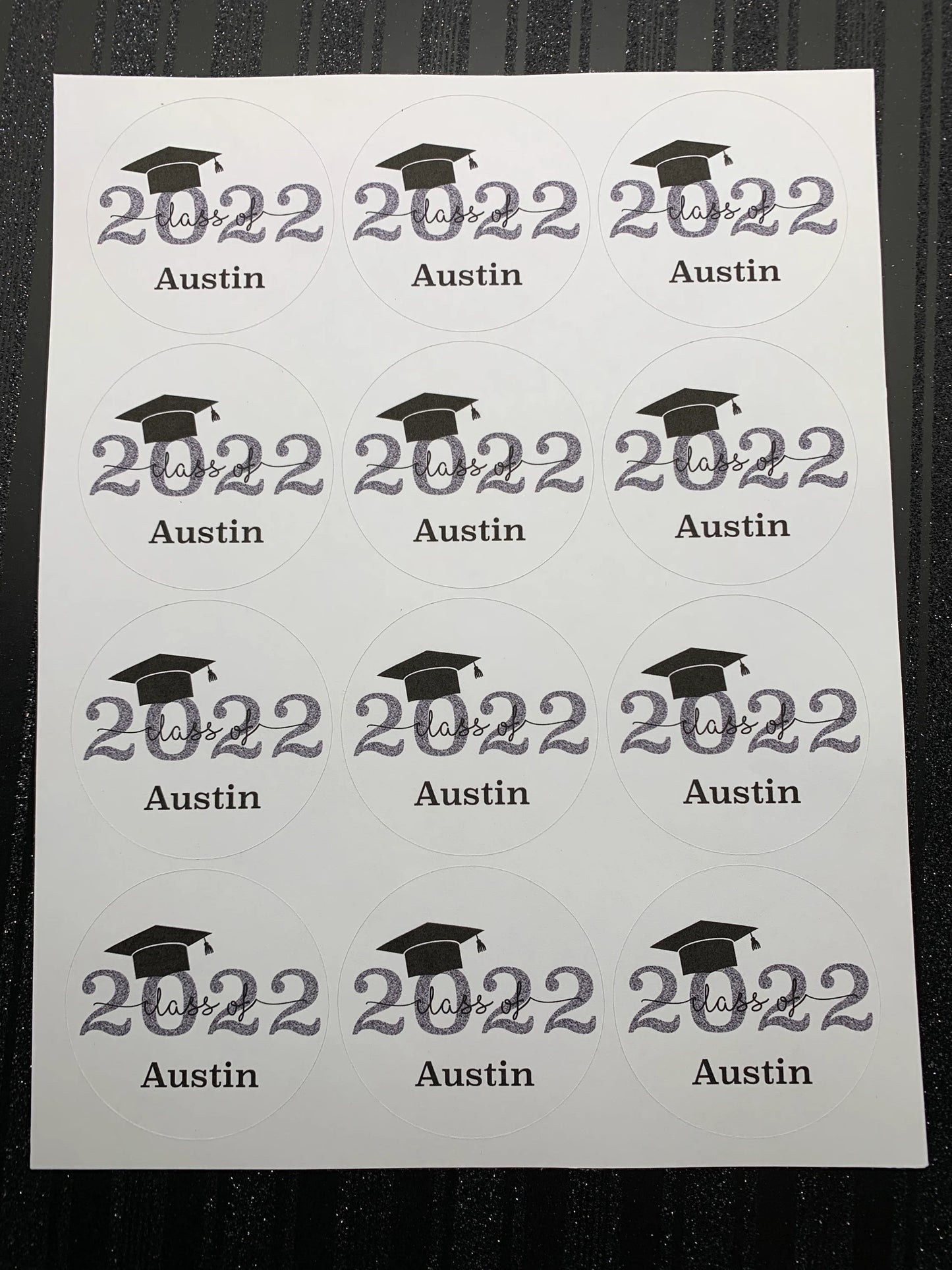 Graduation class of  2023/2024 personalized stickers for envelopes, candy, bags. 4 sizes and 2 colors to choose from