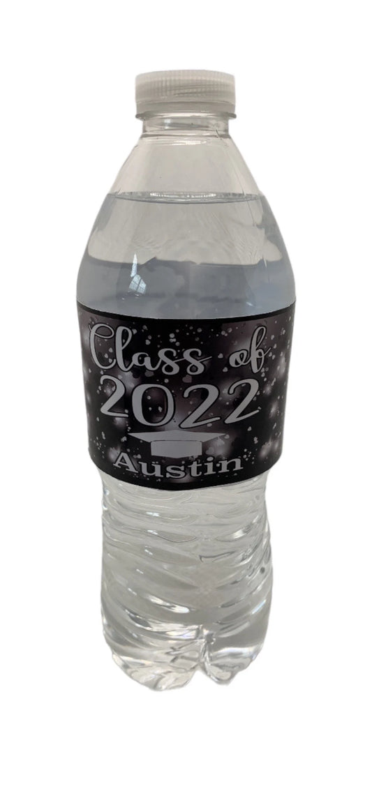 Personalized graduation party water bottle labels - class of 2023/2024