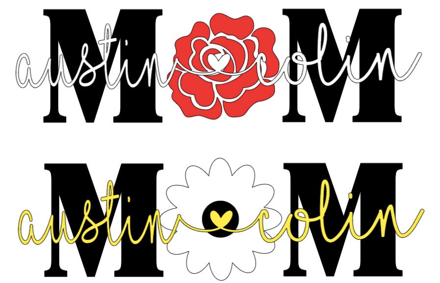 Personalized Gift for Mom - decorative tile sign with kids names. 3 styles to choose from: Sunflower, Rose, Daisy