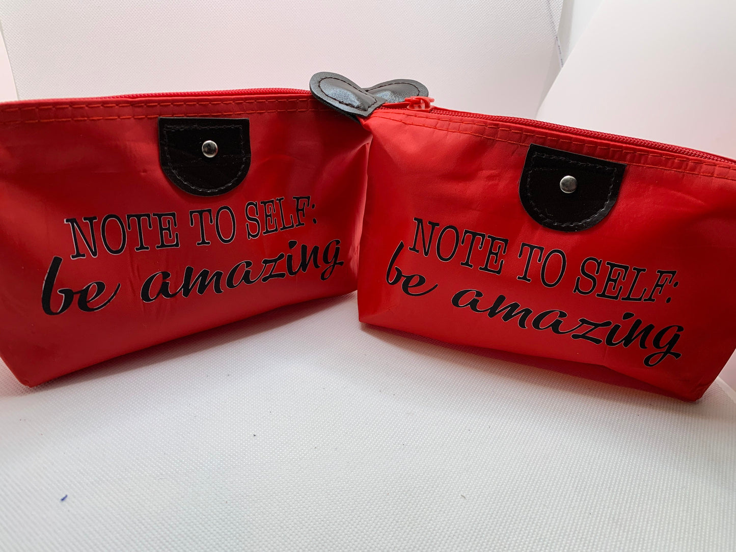 Red water proof motivational cosmetic makeup bags- Be Amazing!