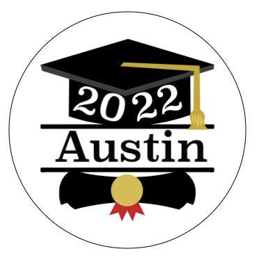 Graduation class of 2023/2024 personalized stickers for envelopes, candy, bags. 4 sizes to choose from