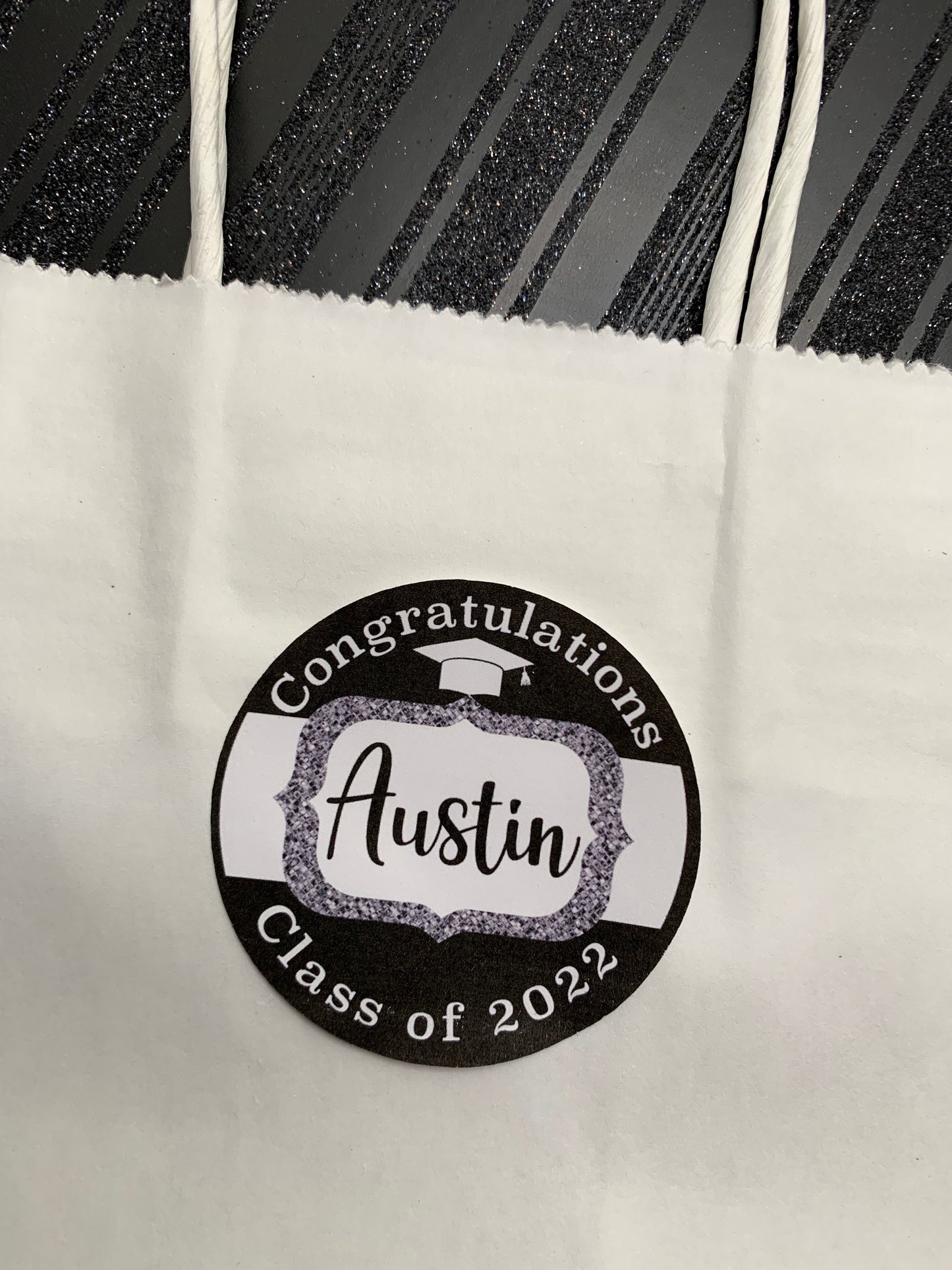 Graduation class of 2023/2024 personalized stickers for envelopes, candy, bags. 4 sizes and 2 colors to choose from