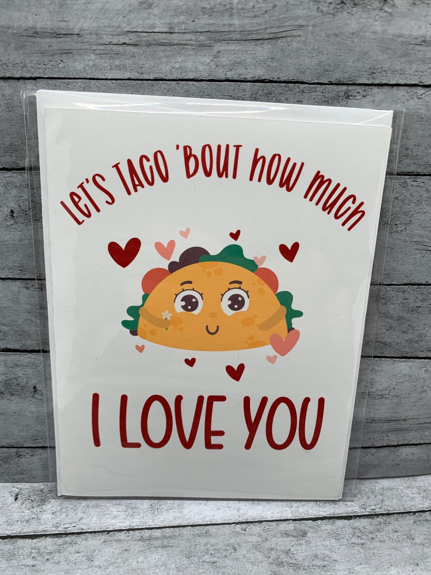 Taco themed Valentine’s Day, Anniversary, love card. Let’s taco ‘bout how much I love you