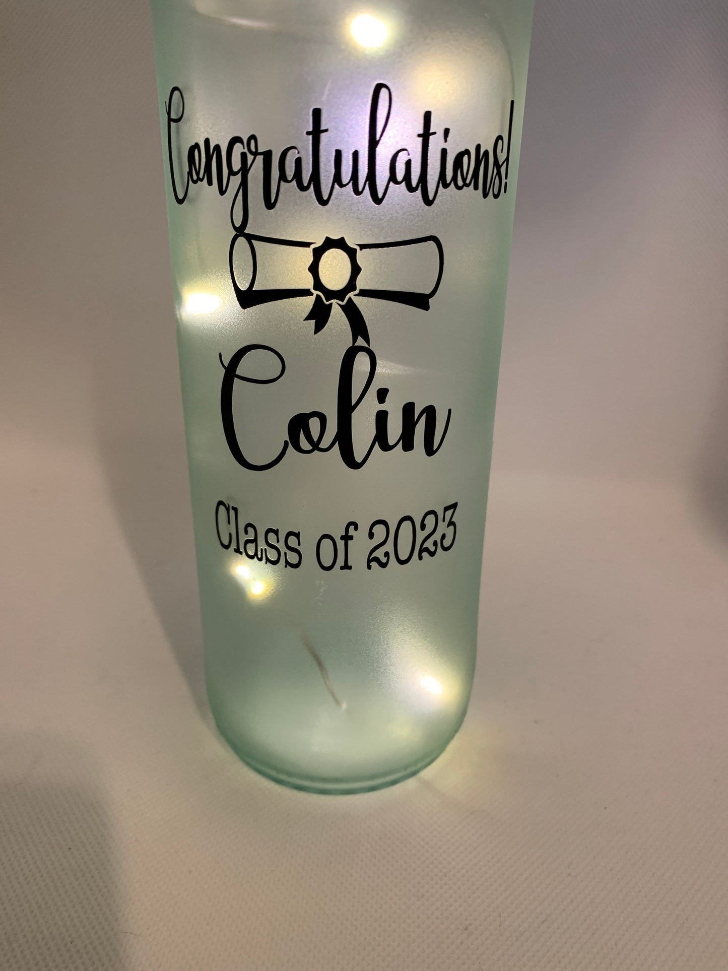 Personalized Graduation light up  wine bottle party decor, keepsake - class of 2023/ 2024