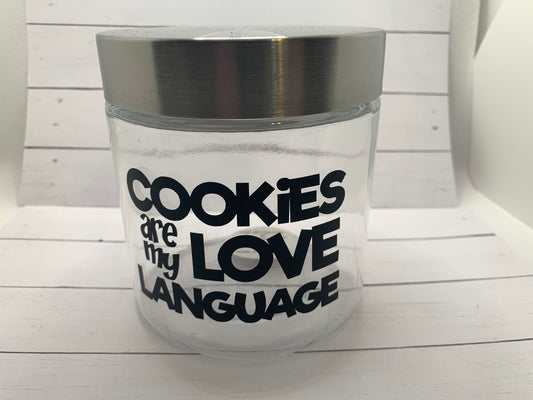 Cookies are my love language- cookie jar, kitchen decor, gift