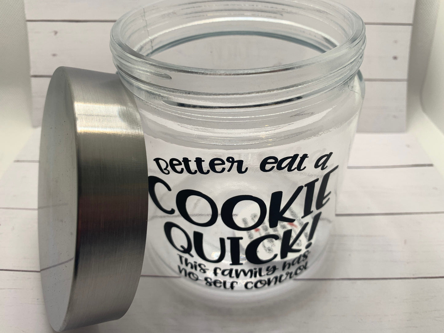 Better eat a cookie quick, this family has no self control - cookie jar, kitchen decor, gift