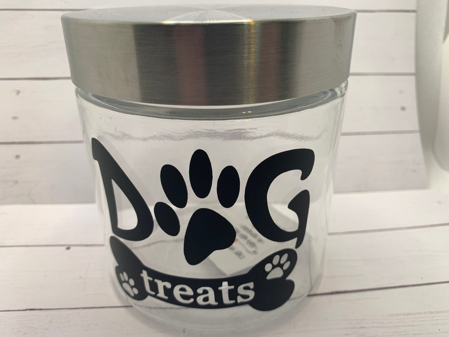 Dog treats glass decorative jar